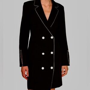 Karl Lagerfeld Rhinestone Trim Coat